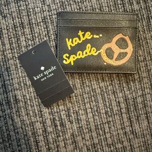 Kate Spade Black Card Holder with Gold Logo
